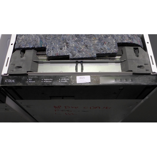 3025 - CDA Integrated Slimline Dishwasher (H820xW448xD550) - model no.:- CDI4121, original RRP £315.83 inc.... 