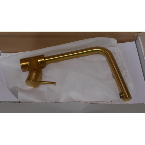 3056 - Foatus Brushed Gold Tap - (High Pressure Only ) * This lot is subject to VAT (383-15)
