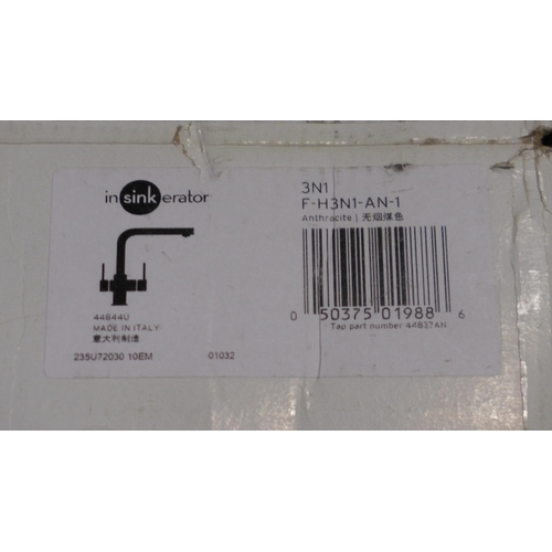 3064 - Insinkerator 3N1 Swan Neck Hot Water Tap Only Brushed Steel (model no.:- 45097B), original RRP £405 ... 