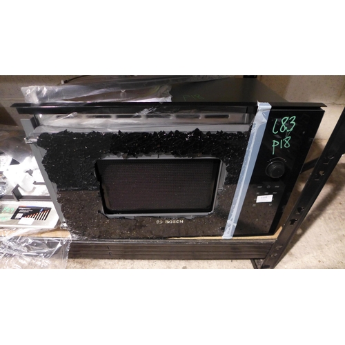 3108 - Bosch Serie 4 Wall Microwave - DAMAGED DOOR - (H382xW594xD317) (model no.:- BFL523MB0B), original RR... 
