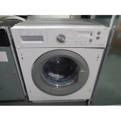 3147 - CDA Fully Integrated Washer (8kg) (H825xW595xD540) (model no:- CI381), original RRP £469.17 inc. VAT... 