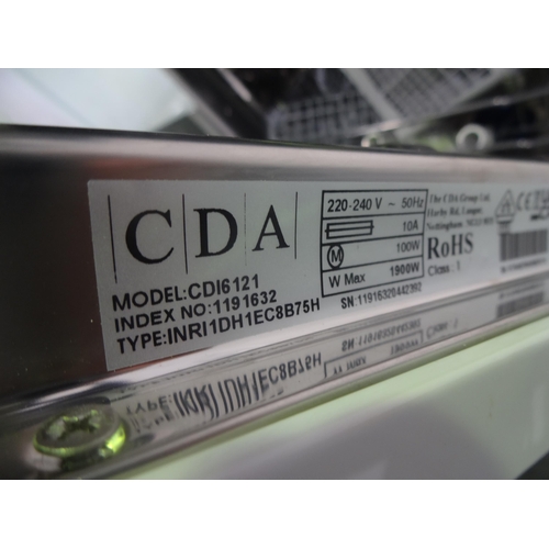 3163 - CDA Integrated Dishwasher (H820xW598xD550) - model no:- CDI6121, original RRP £331.67 inc. VAT (381-... 