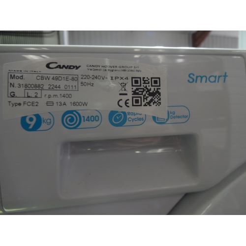 3179 - Candy Integrated Washing Machine (9kg) (H820xW600xD525) - model no.:- CBW 49D1E, original RRP £340.8... 