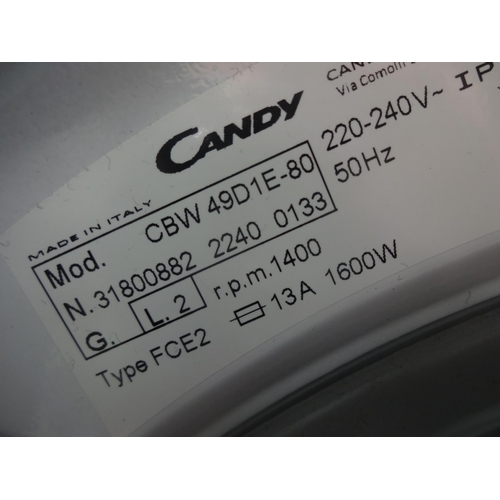 3181 - Candy Integrated Washing Machine (9kg) (H820xW600xD525) - model no.:- CBW 49D1E, original RRP £340.8... 