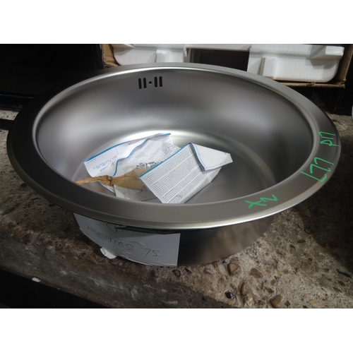 3210 - 2 x 450mm Installation Round Stainless Steel Sink (model no.:- 1008987), original RRP £25 inc. VAT e... 