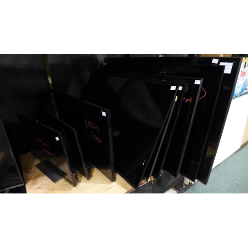 3261 - 9 Damaged TV's - Hisense, Samsung, Toshiba and Phillips   (283-156,362,363,492) * This lot is subjec... 