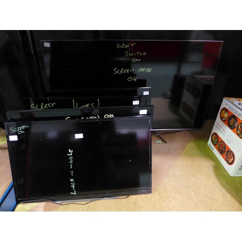 3263 - 5 Damaged TV's - Toshiba and TCL (283-365,493,494,496,497) * This lot is subject to VAT