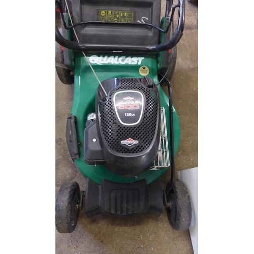 2184 - Qualcast 500 Series 158cc mower with Briggs and Stratton engine and grass bag