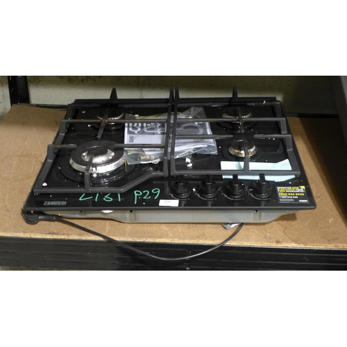 3097 - Zanussi Gas On Glass 4 Burner Hob (H46xW590xD520) (model no.:- ZGGN645K), original RRP £307.5 inc. V... 