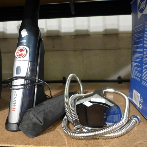 3111 - Waterpik Powerpulse Shower Head and Hose, Hoover Handheld Vacuum and Shedrain 42