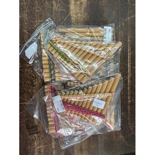 2043 - 6 sealed Peruvian pan pipes (13 pipes)