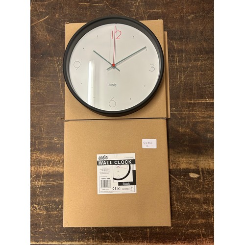 2052 - 2 sealed Ansio wall clocks