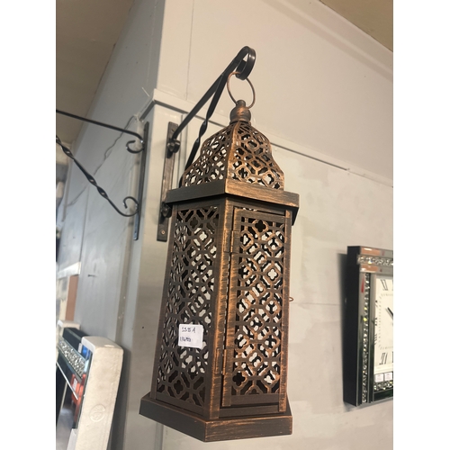 1306 - A large rustic metal lantern - H 44cms (644919212)