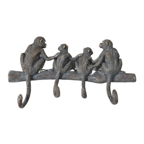 1312 - Monkey family wall hooks W38cm (69840814)