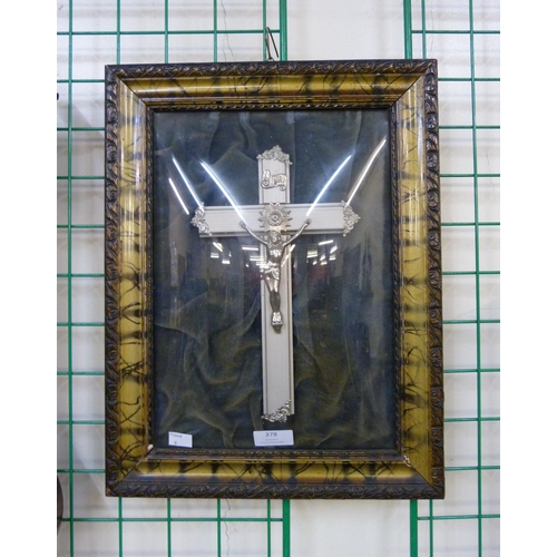 378 - A framed crucifix