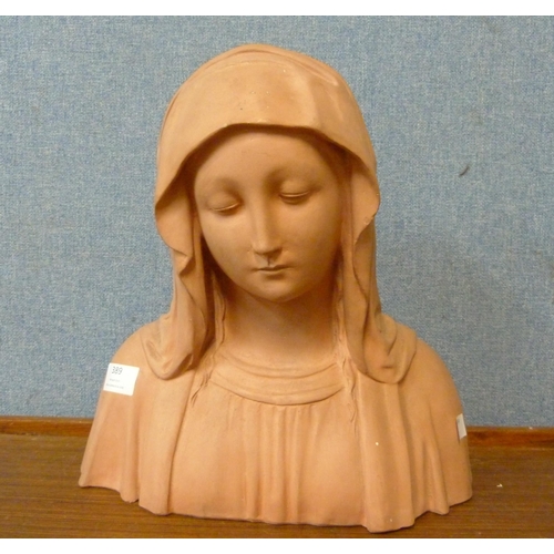 389 - A terracotta bust of the Virgin Mary