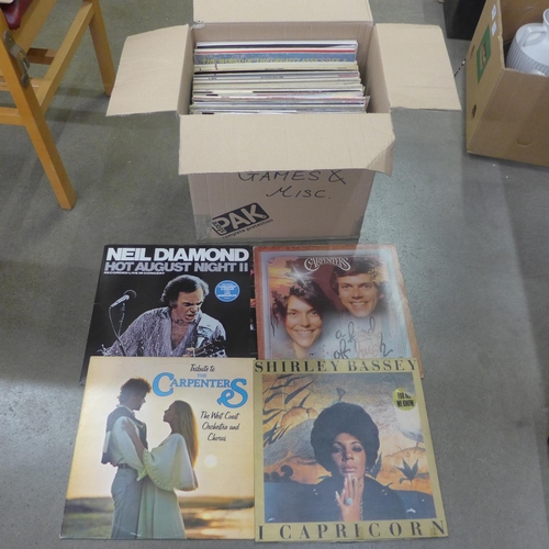 1083 - A box of LP records, pop, classical, Latin, etc. **PLEASE NOTE THIS LOT IS NOT ELIGIBLE FOR POSTING ... 