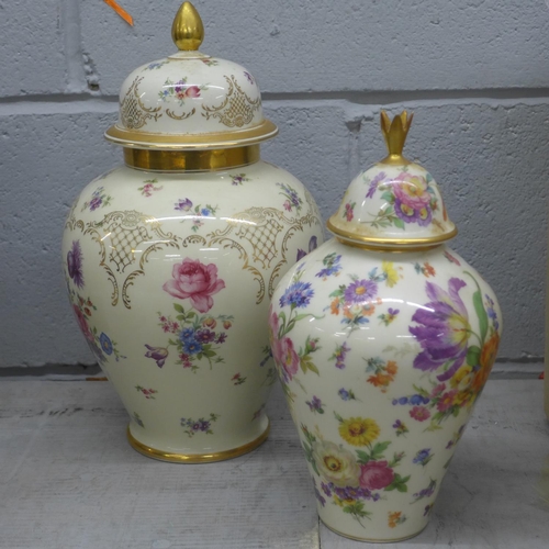 1097 - Two Bavarian lidded jars **PLEASE NOTE THIS LOT IS NOT ELIGIBLE FOR POSTING AND PACKING**