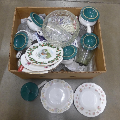 1102 - A box of assorted glassware and chinaware **PLEASE NOTE THIS LOT IS NOT ELIGIBLE FOR POSTING AND PAC... 