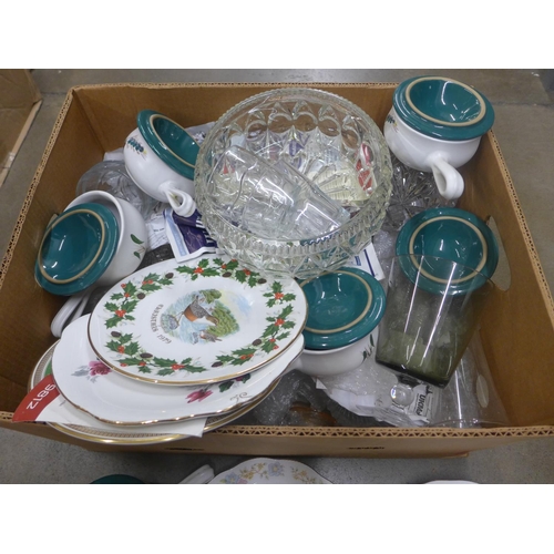 1102 - A box of assorted glassware and chinaware **PLEASE NOTE THIS LOT IS NOT ELIGIBLE FOR POSTING AND PAC... 