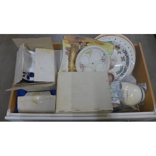 1105 - Assorted china, glass and metalware, including a Quaiche and a porcelain figure **PLEASE NOTE THIS L... 