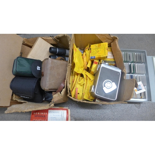 1110 - A collection of camera equipment, slide projectors, slides etc. **PLEASE NOTE THIS LOT IS NOT ELIGIB... 