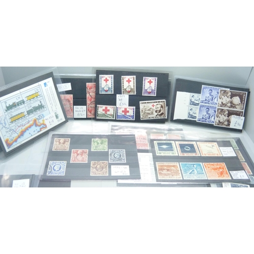 620 - Stamps:- selection of better stamps on 22 stockards, catalogues over £1000