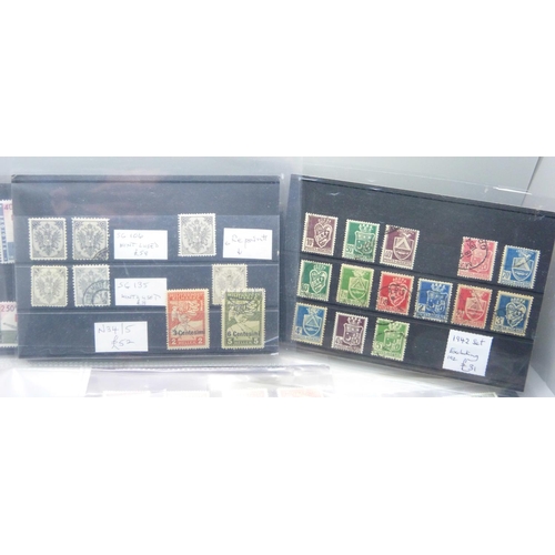 620 - Stamps:- selection of better stamps on 22 stockards, catalogues over £1000