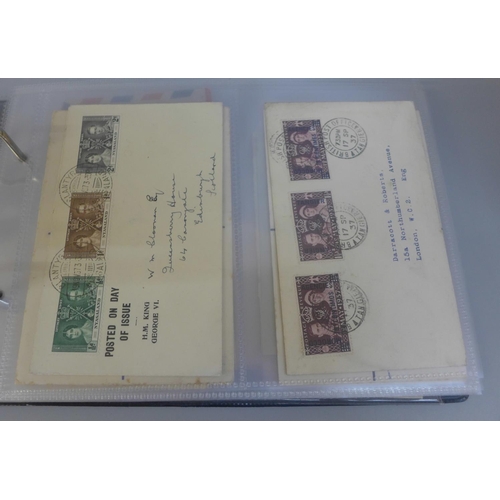 622 - Stamps:- KGVI commonwealth postal history in album, (54)