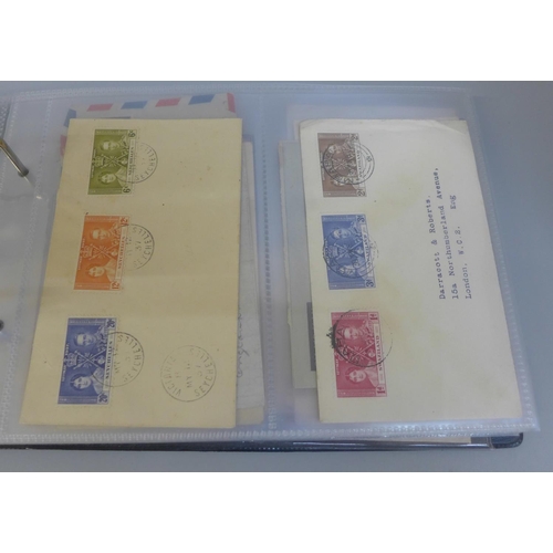 622 - Stamps:- KGVI commonwealth postal history in album, (54)