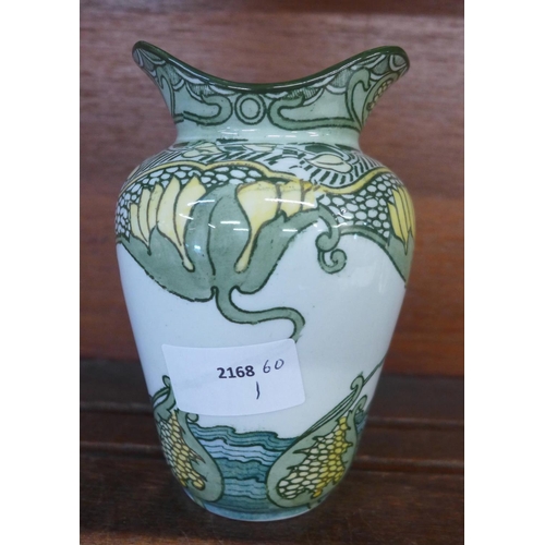 631 - A Doulton Burslem Art Nouveau Water Lilies vase, 14cm