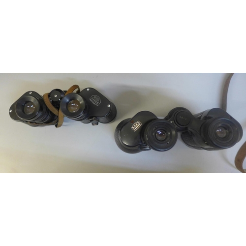 635 - Two pairs of Ross binoculars, 15x40 and 8x30, cased