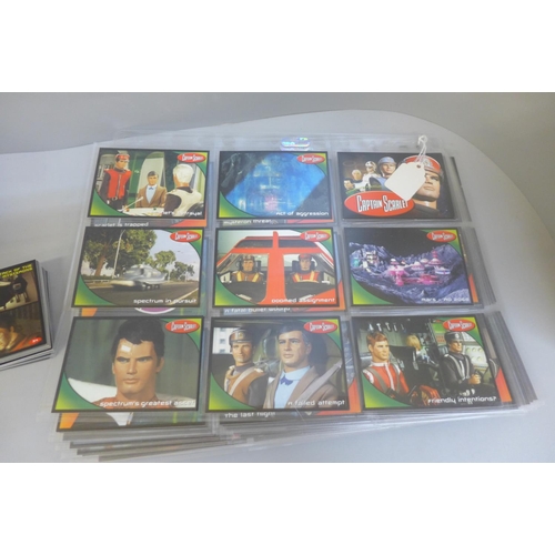 641 - A collection of Captain Scarlet trading cards including three sealed base sets