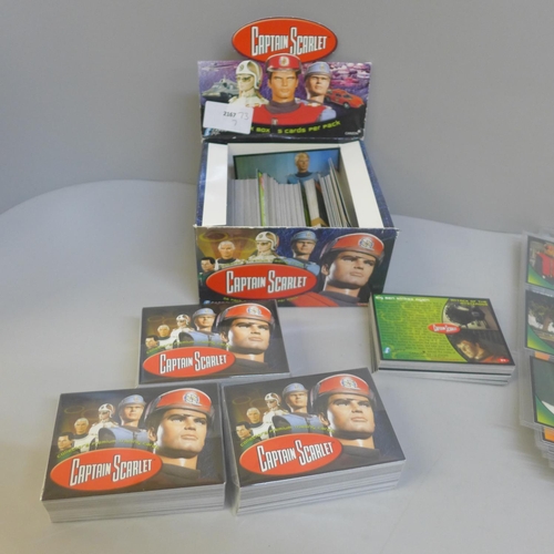 641 - A collection of Captain Scarlet trading cards including three sealed base sets