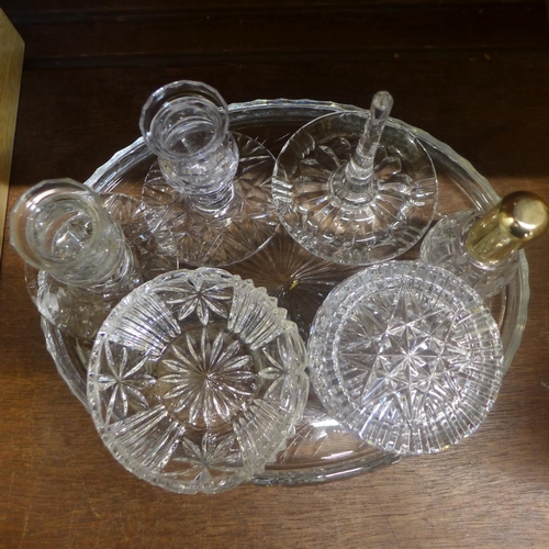 646 - Glass dressing table items