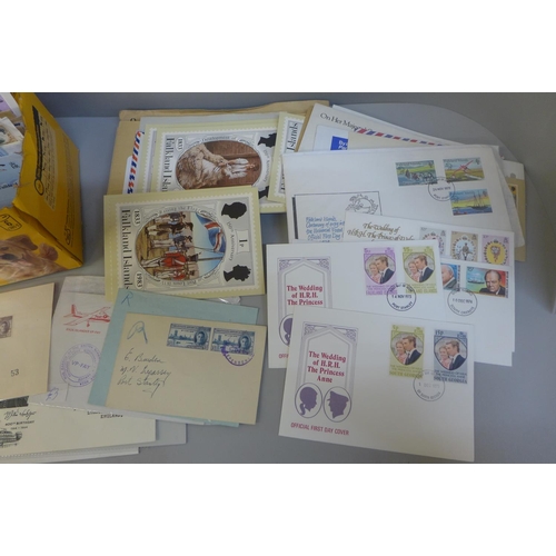 647 - Stamps:- a box of Falkland Islands and Dependencies first day covers and commercial mail, GVI onward... 