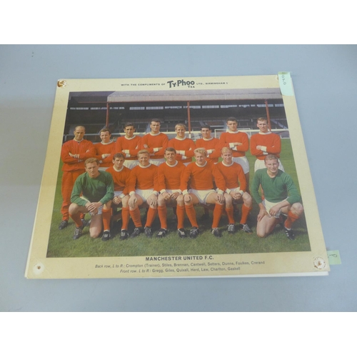 661 - Typhoo famous football clubs premium cards, 1965, includes Arsenal, Manchester City, Manchester Unit... 