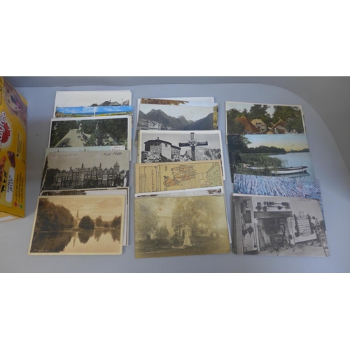 672 - A box of postcards, vintage to modern