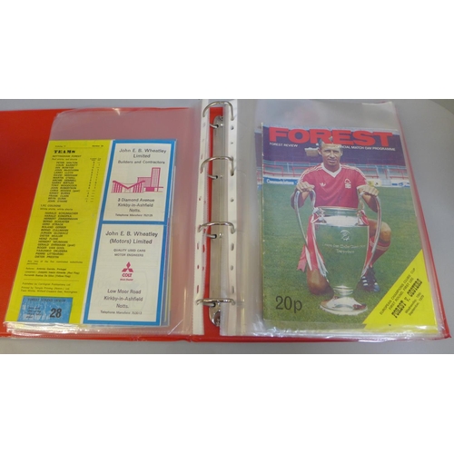 679 - Football memorabilia:- Home and Away programmes for Nottingham Forest in Europe, (22, including 6 wi... 