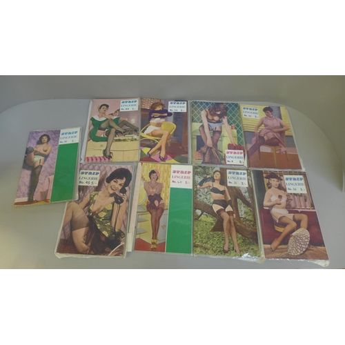 690 - Nine 1950's Strip Lingerie glamour publications