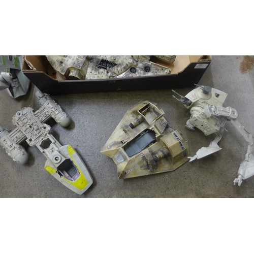 696 - Star Wars original toys job lot: Millennium Falcon, At-At Walker, etc.