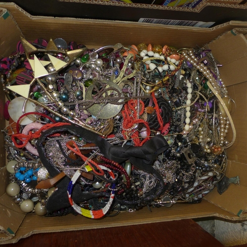 698 - A box of costume jewellery