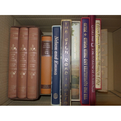 700 - A collection of eleven Folio Society books in slip cases, includes Lives of the Artists, Giorgio Vas... 