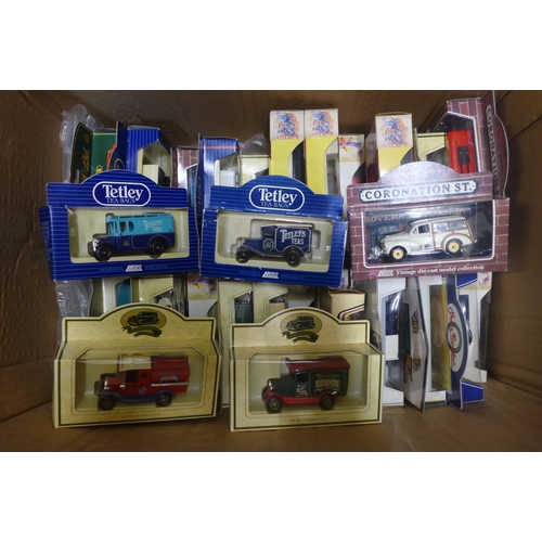 718 - Approximately 40 Days Gone and similar advertising model vehicles, boxed