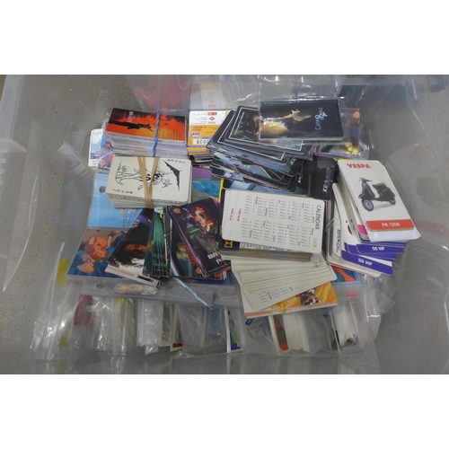 719 - A box of miscellaneous trading cards (sorted into part sets) and card plastic wallets