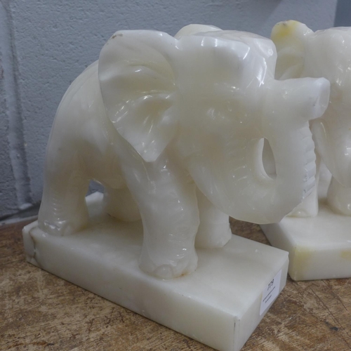 779 - A pair of onyx elephants