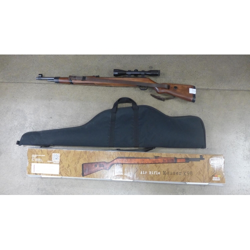 781 - A Mauser Mod K98 0.22 Cal.22 target shooting air rifle, with Stutzen 6x42 scope, with soft case, wit... 