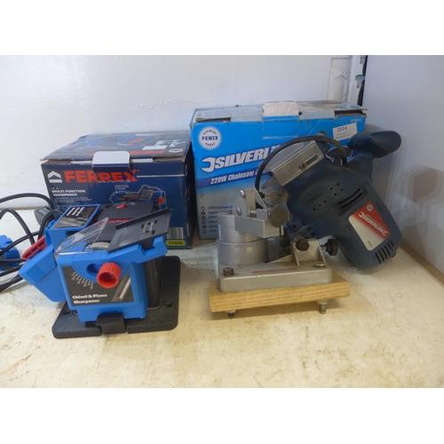 2014 - Ferrex multi-function sharpener and Silverline chainsaw bit and blade sharpener