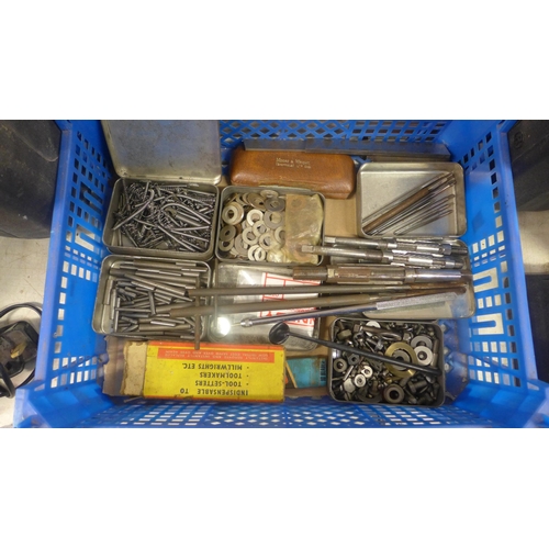 2022 - 3 Boxes of engineering/machine tooling items: Dormer drills, micrometers, expanding reamers, etc.