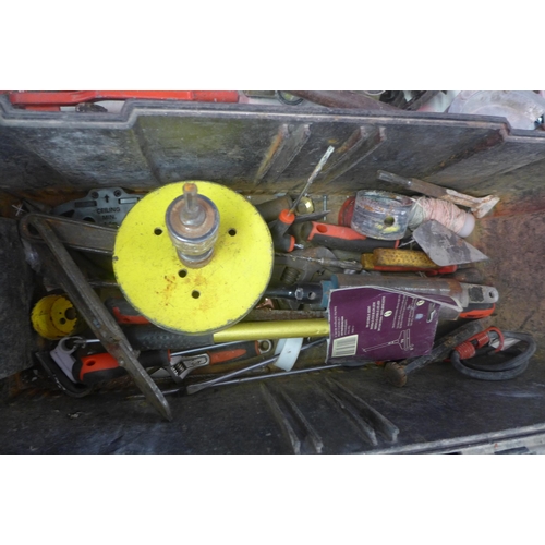 2036 - Stanley Fatmax case with approx. 30 tools including large core drilling bits, set of unused Hilka sp... 